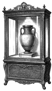 Vetrina espositiva, incisione